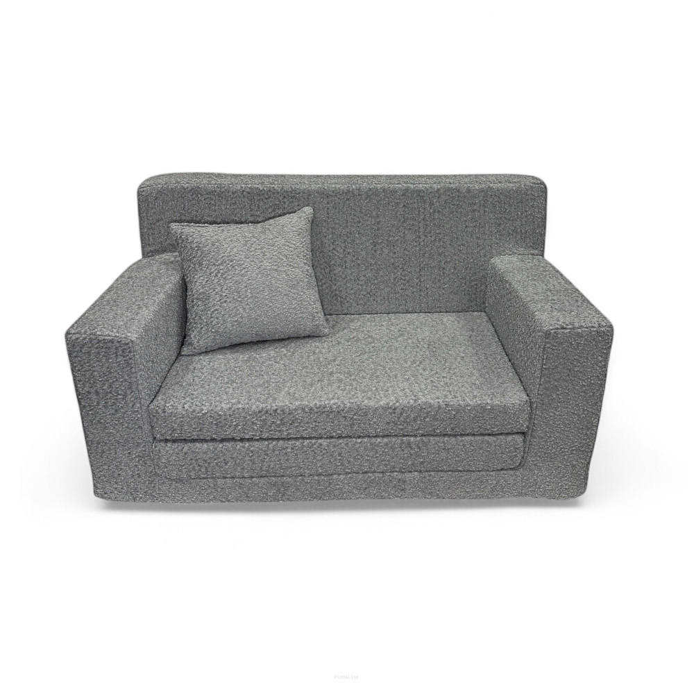 KINDERSOFA David – Stilvoller Komfort für das Kinderzimmer - In den Trendfarben - Grau, Textil (83/47/43cm) - Fortisline