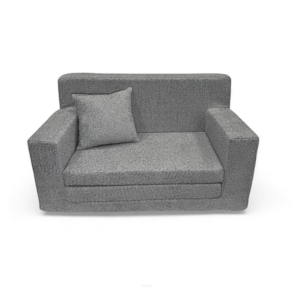 KINDERSOFA David – Stilvoller Komfort für das Kinderzimmer - In den Trendfarben - Grau, Textil (83/47/43cm) - Fortisline