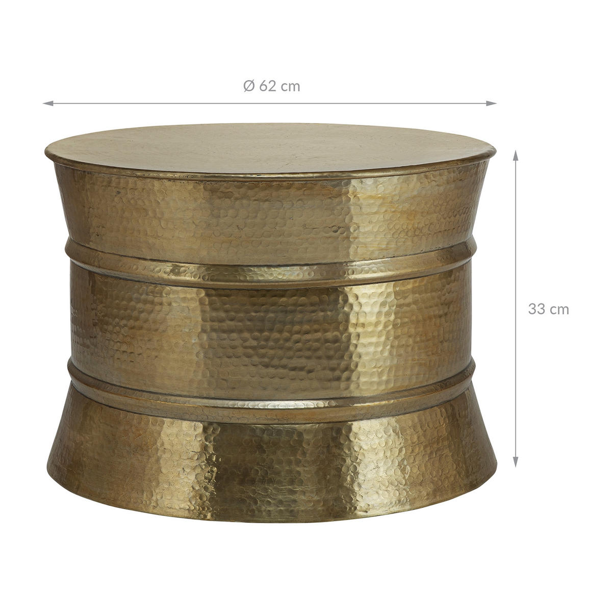 COUCHTISCH - Goldfarben, Metall (62/62/33cm) - WOMO-DESIGN