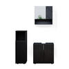 BADMÖBEL-SET Irma Anthrazit Hochglanz 3 Teile - Schwarz Hochglanz/Anthrazit, Holzwerkstoff (80/58.6/41cm) - Vicco