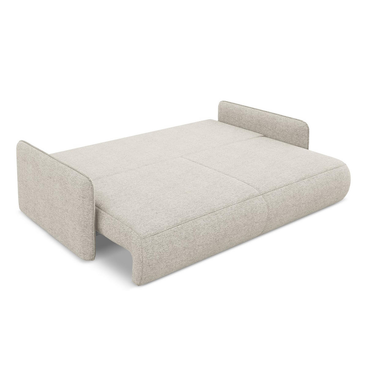 3-SITZER SOFA mit Schlaffunktion Chenille Stoff Grau - Silberfarben/Schwarz, Kunststoff/Textil (216/86/105cm) - LaMiaSofa