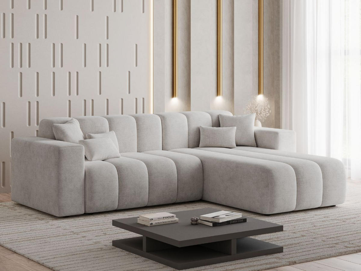 ECKSOFA Nork Grau Rechts - Grau, Holz/Textil (265/180cm) - Graingold