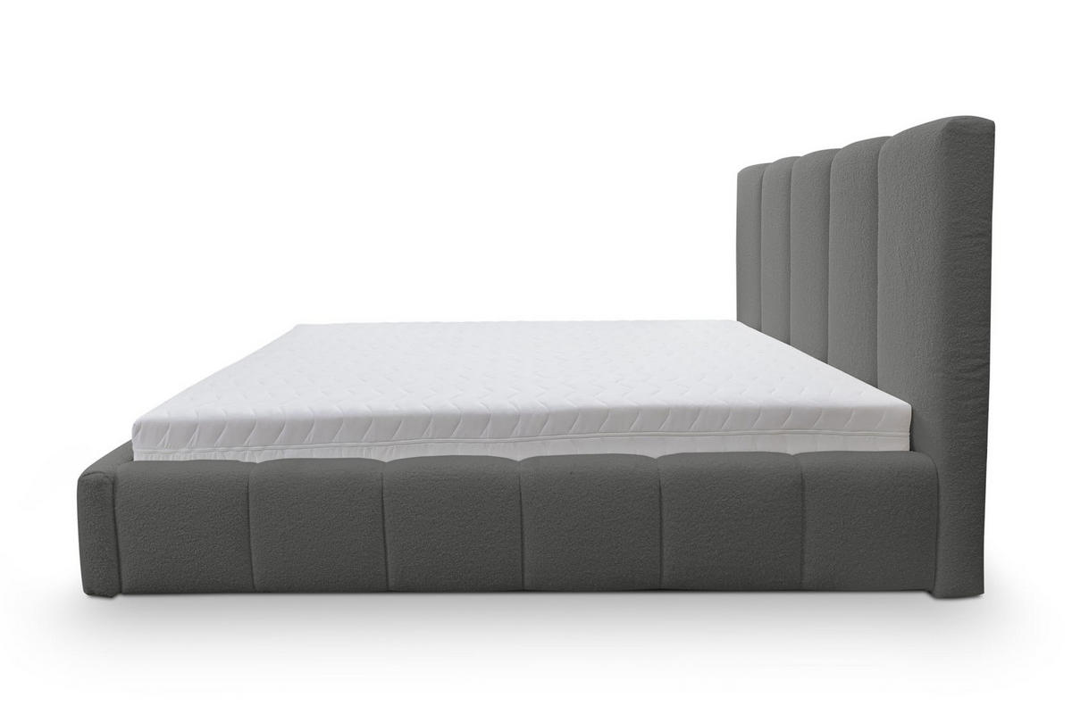 POLSTERBETT MARCO mit Bettkasten Boucle (Grau, 160 x 200 cm) - Grau, Holzwerkstoff (160/200cm) - VENASI MÖBEL