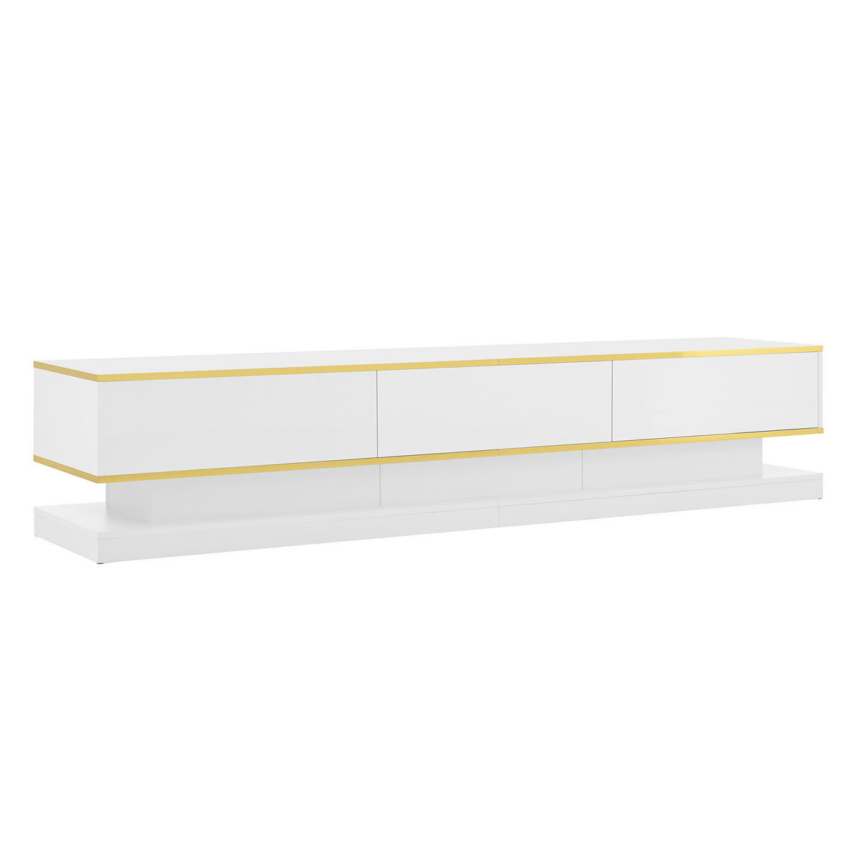 TV-ELEMENT mit 3 Schubladen 200 x 40 x 40 cm Hochglanz Weiß - Weiß, Holzwerkstoff (40/40/200cm) - Beauniv