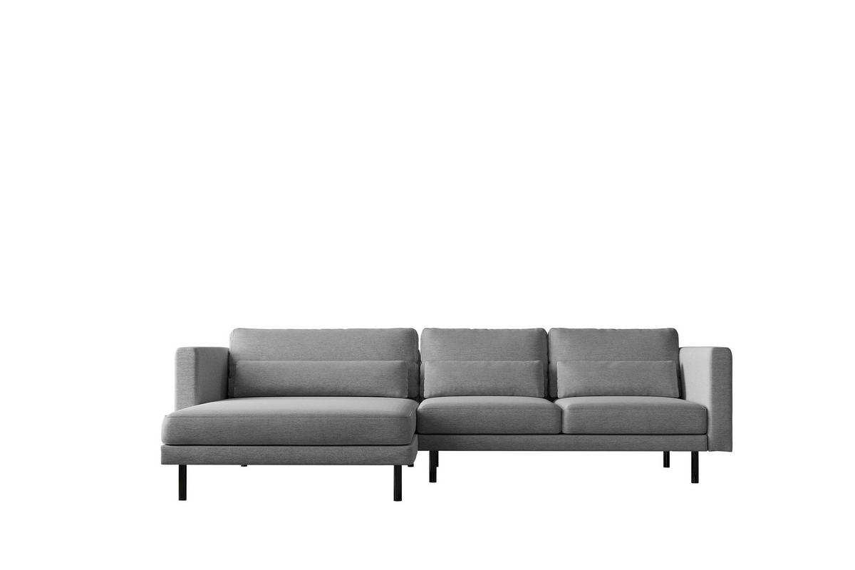 ECKSOFA L-form Dani Stoff Verita Stahl Links - Hellgrau, Holz (281/174cm) - Kaiser Möbel