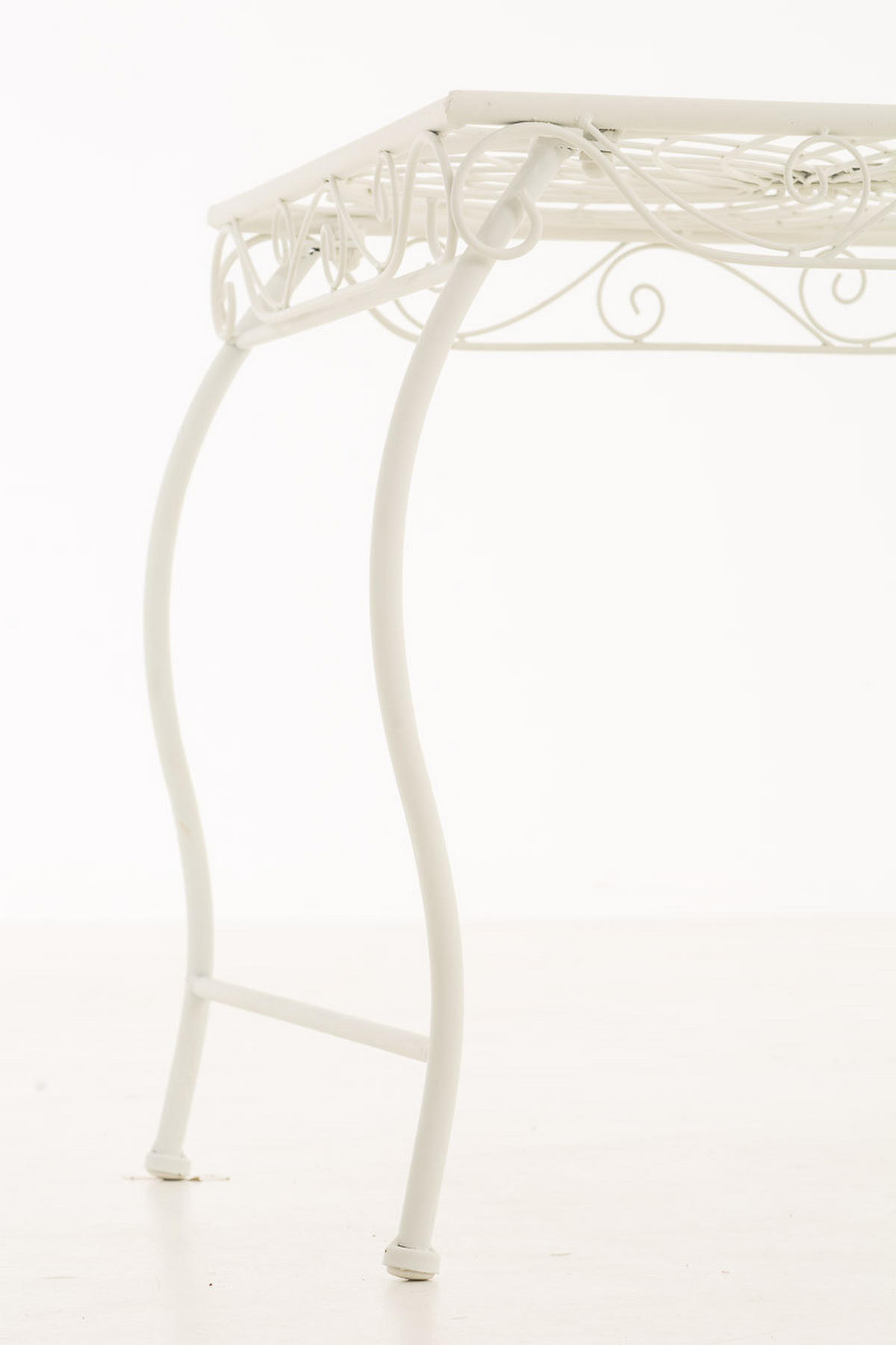 GARTENTISCH eckig 49/45/46 cm Metall Weiß - Creme, Metall (45/49/46cm) - CLP