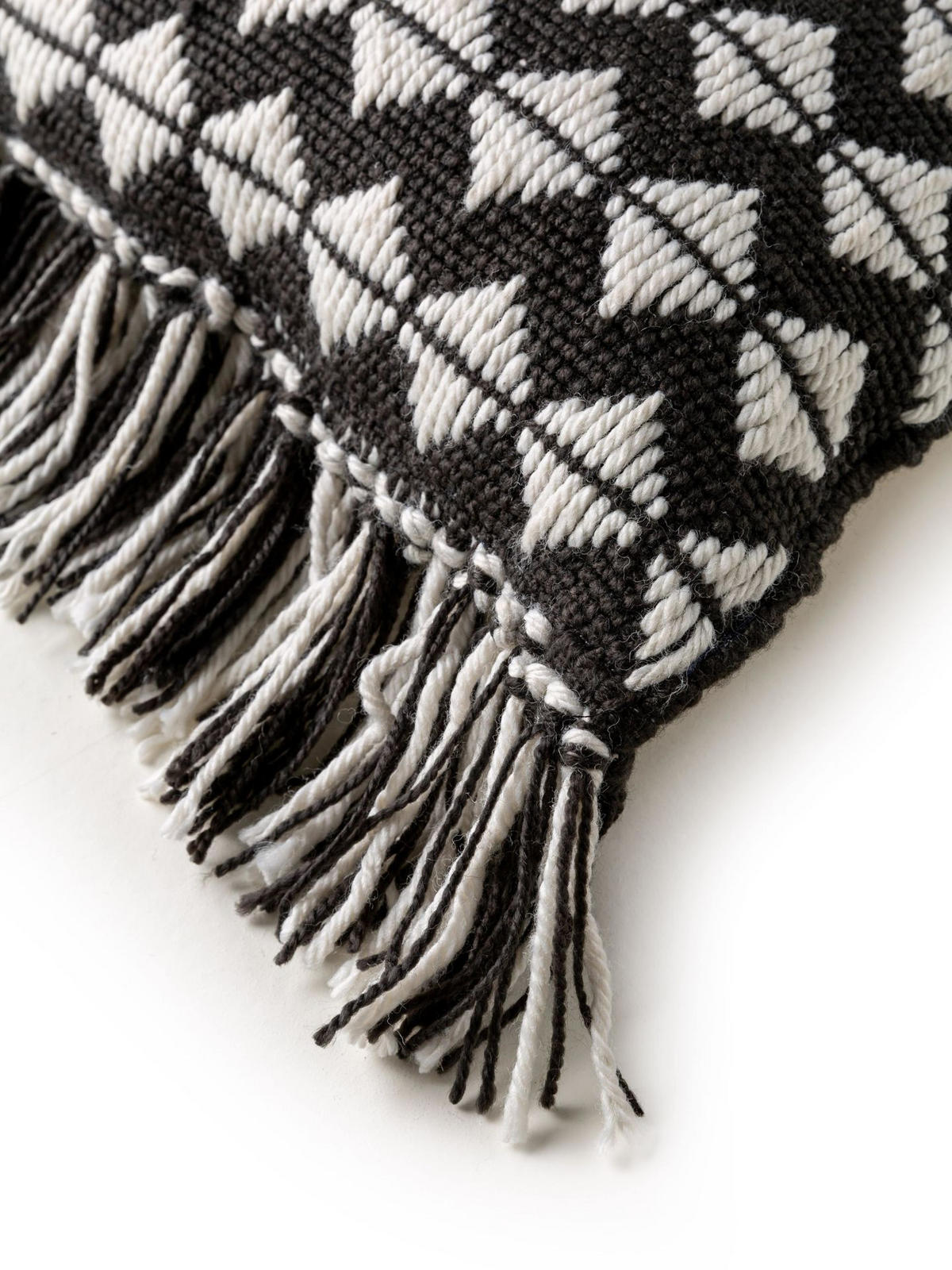 OUTDOORKISSEN Morty Schwarz/Weiß 30x50 cm - Schwarz, Textil (30/1cm) - KUNSTLOFT