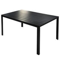 GARTENTISCH - Stahl / Polywood - Schwarz, Holzwerkstoff/Metall (90/150/74cm) - home24
