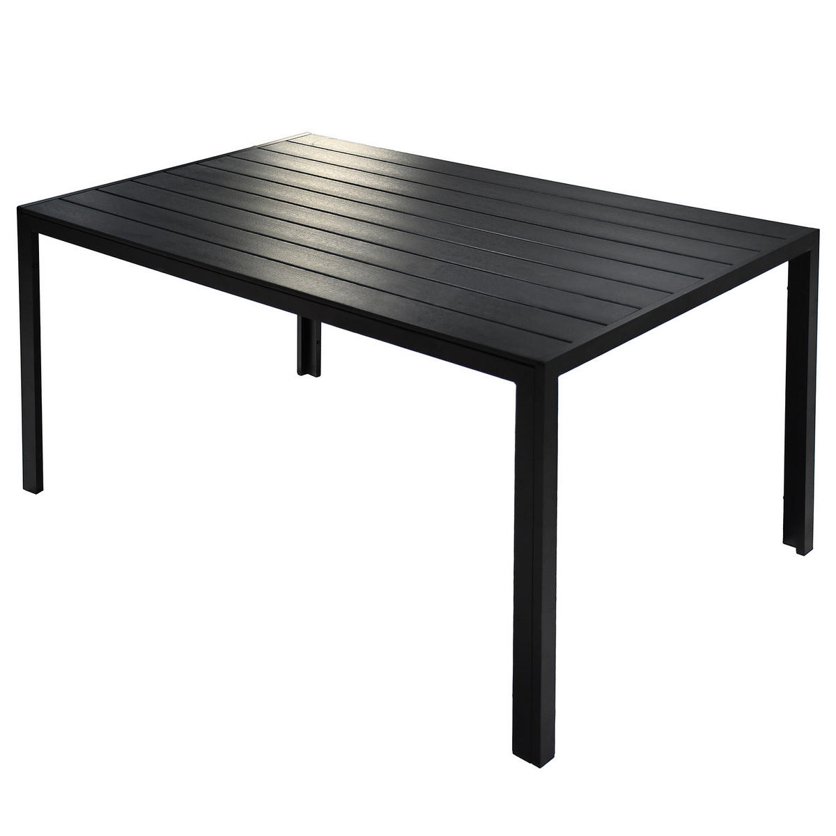 GARTENTISCH - Stahl / Polywood - Schwarz, Holzwerkstoff/Metall (90/150/74cm) - home24