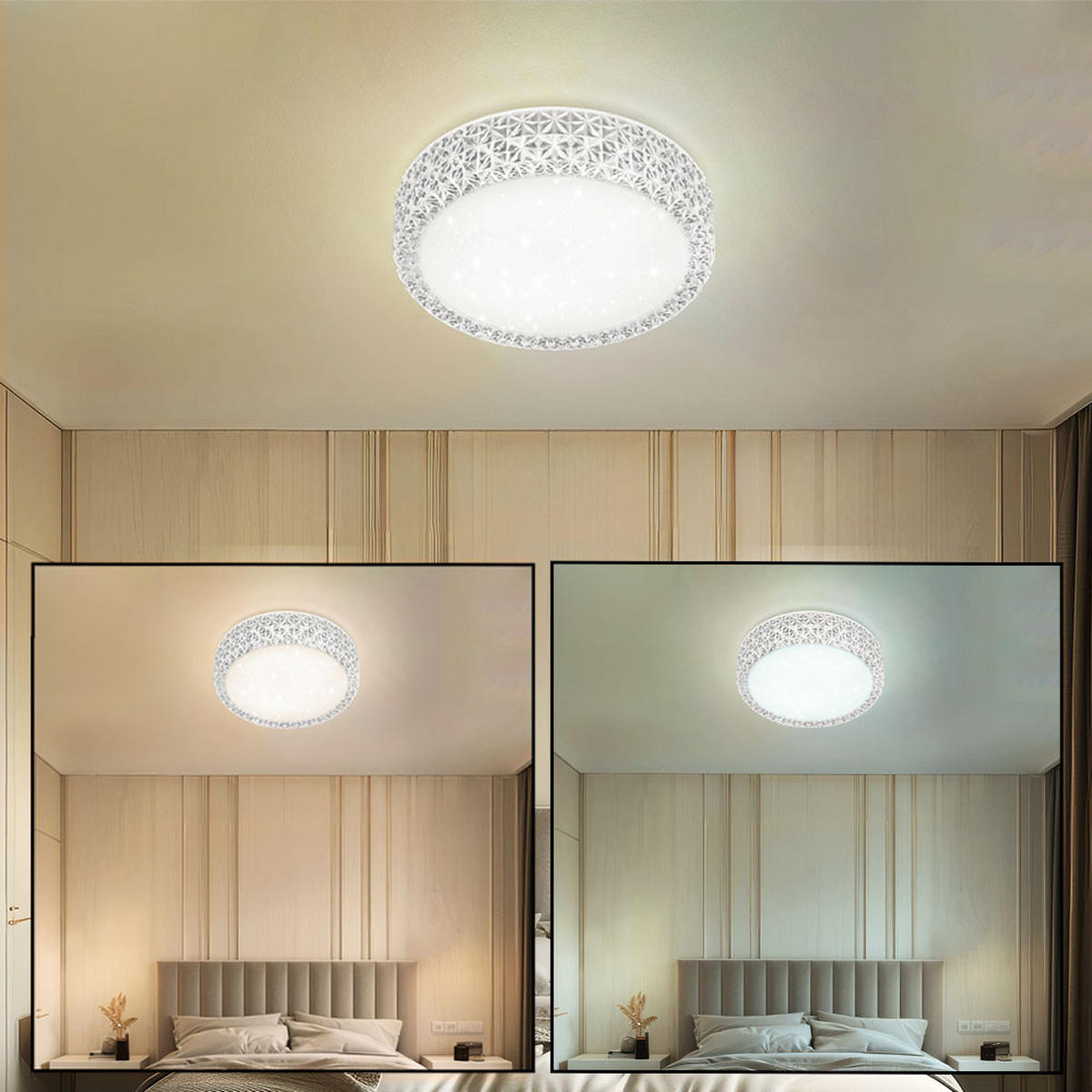 LED DECKENLEUCHTE Metall Kristallklar - Klar, Metall (30/30/8cm) - Globo Lighting