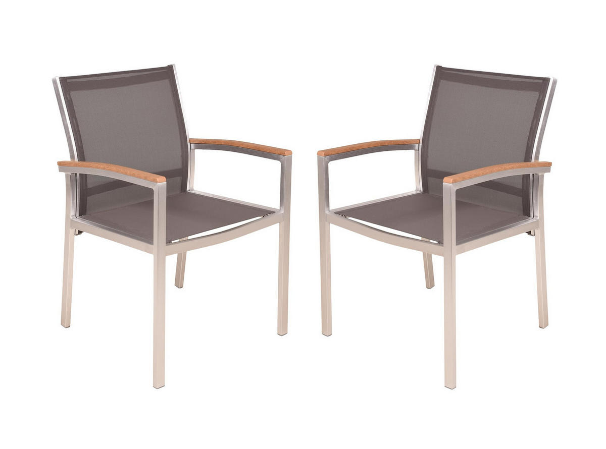 GARTENSTUHL 2er Set Emil Stapelstuhl - Braun, Kunststoff (60/84/54cm) - DELUKE