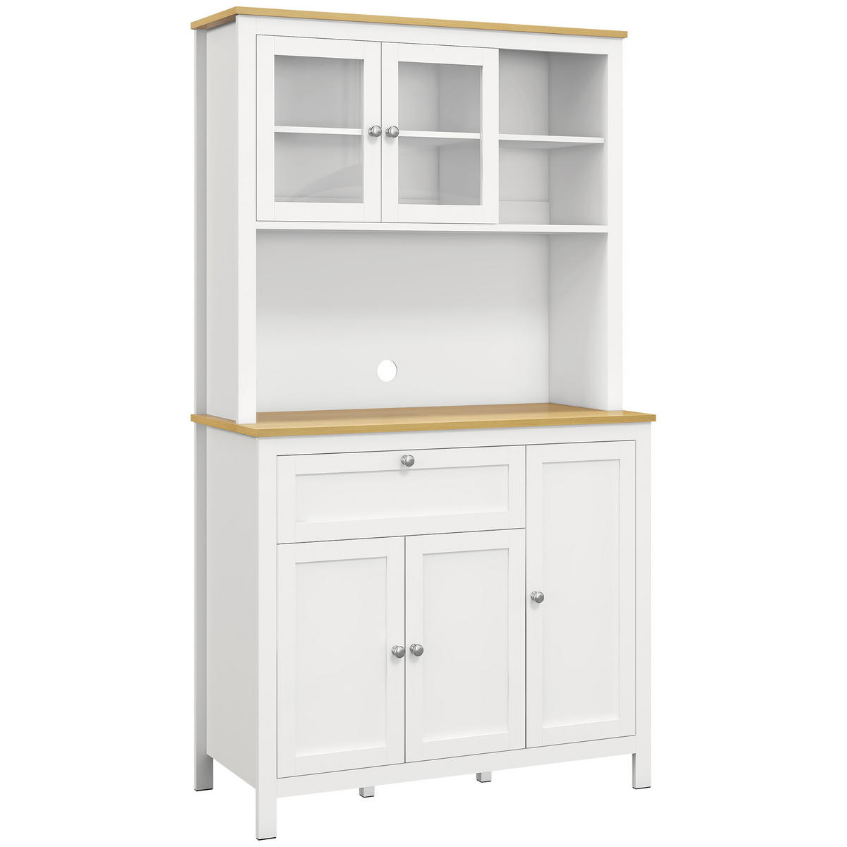KÜCHENSCHRANK Weiß, 5 Türen, 1 Schublade, 100/40/180 cm - Weiß, Holz (100/180/40cm) - PANGIVO