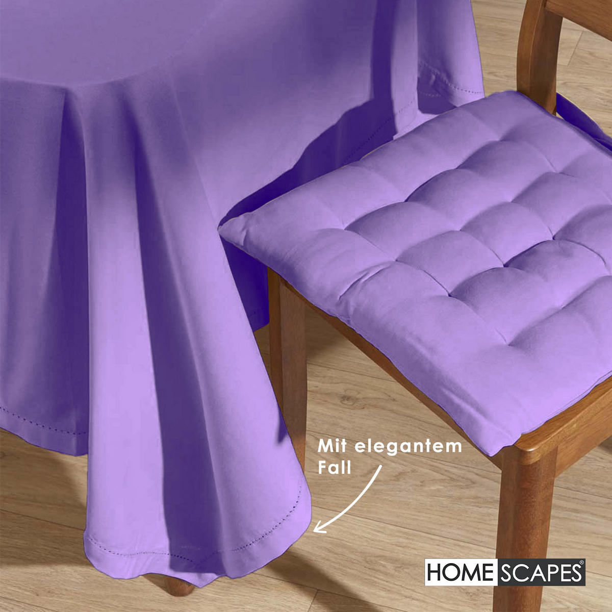 TISCHDECKE lila 137/137 cm, 100% Baumwolle - Lila, Textil (137/137cm) - Homescapes