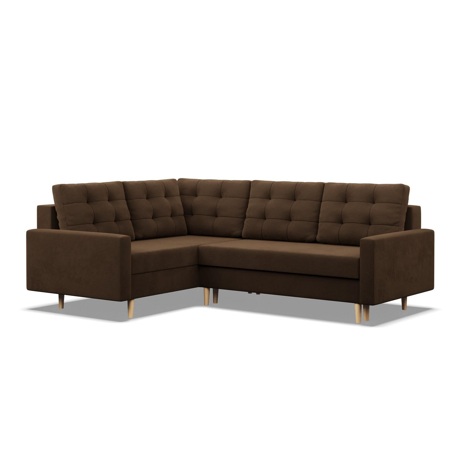 ECKSOFA LINKS MIT SCHLAFFUNKTION BLANK, Braun - Braun, Textil (223/172cm) - Mebligo