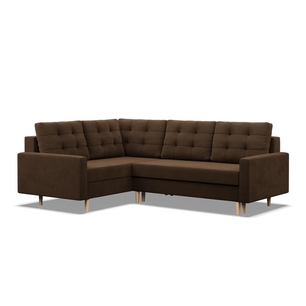 ECKSOFA MIT SCHLAFFUNKTION LINKS BLANK , Braun - Braun, Textil (223/175cm)