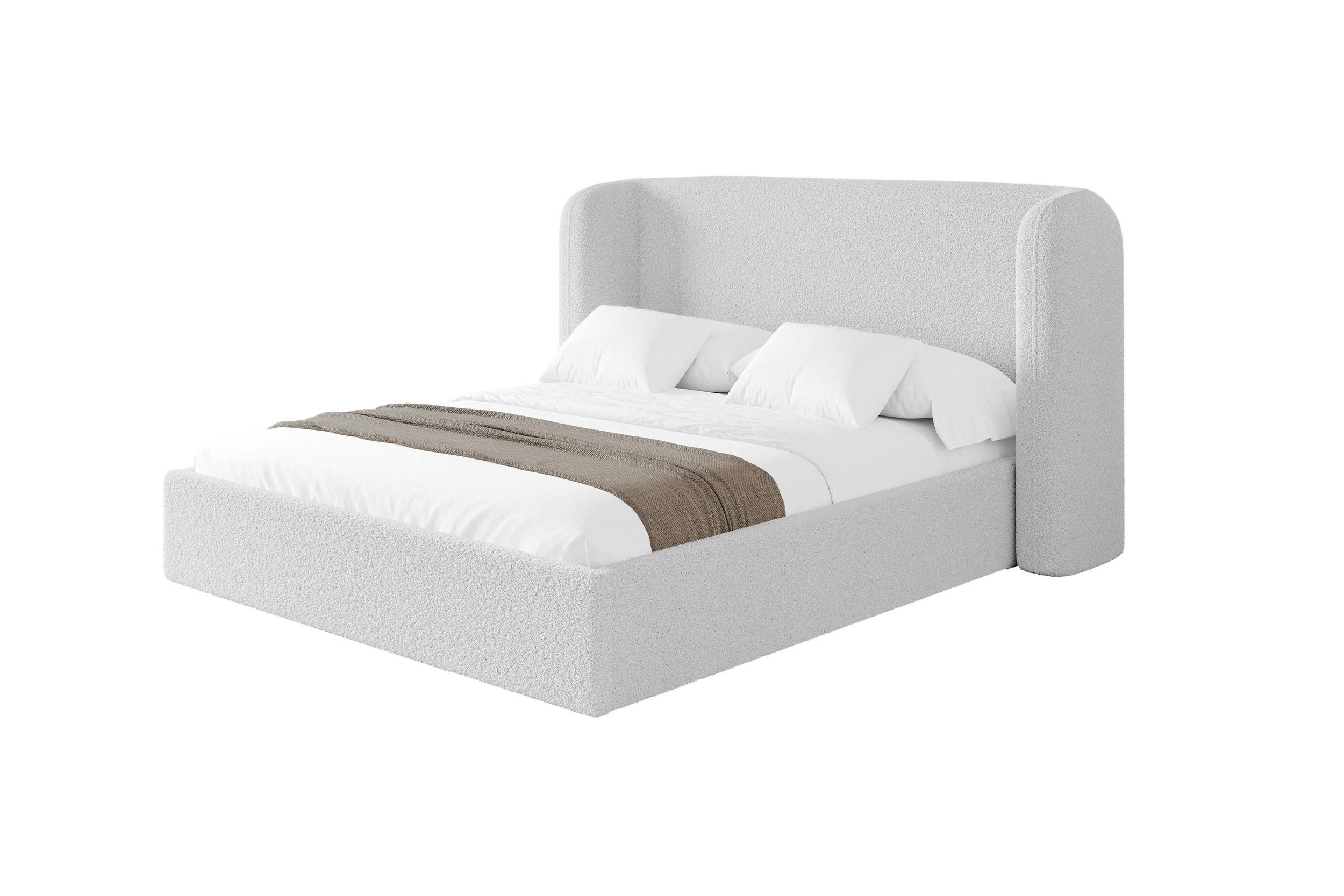 POLSTERBETT mit Bettkasten und Lattenrost, Boxbett ohne Matratze - ESTI 180x200 Hellgrau - Silberfarben, Holzwerkstoff/Textil (180/200cm) - ALTDECOR