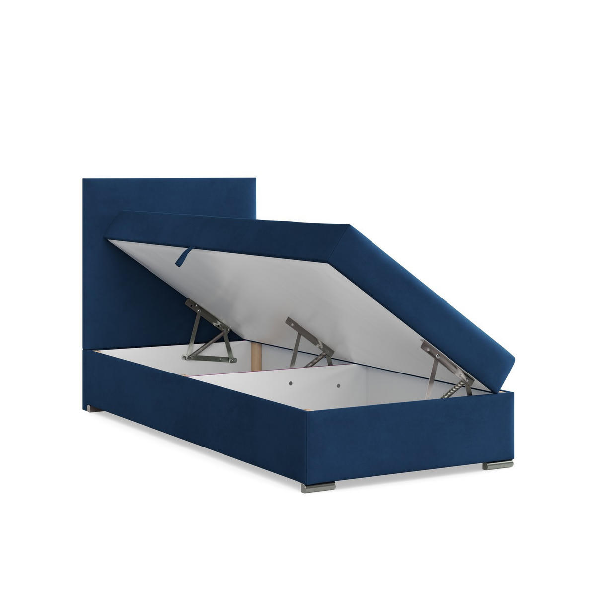 BOXBETT MIT KOPFTEIL 90x200 CALVI, Blau - Dunkelblau, Textil (90/200cm) - Mebligo
