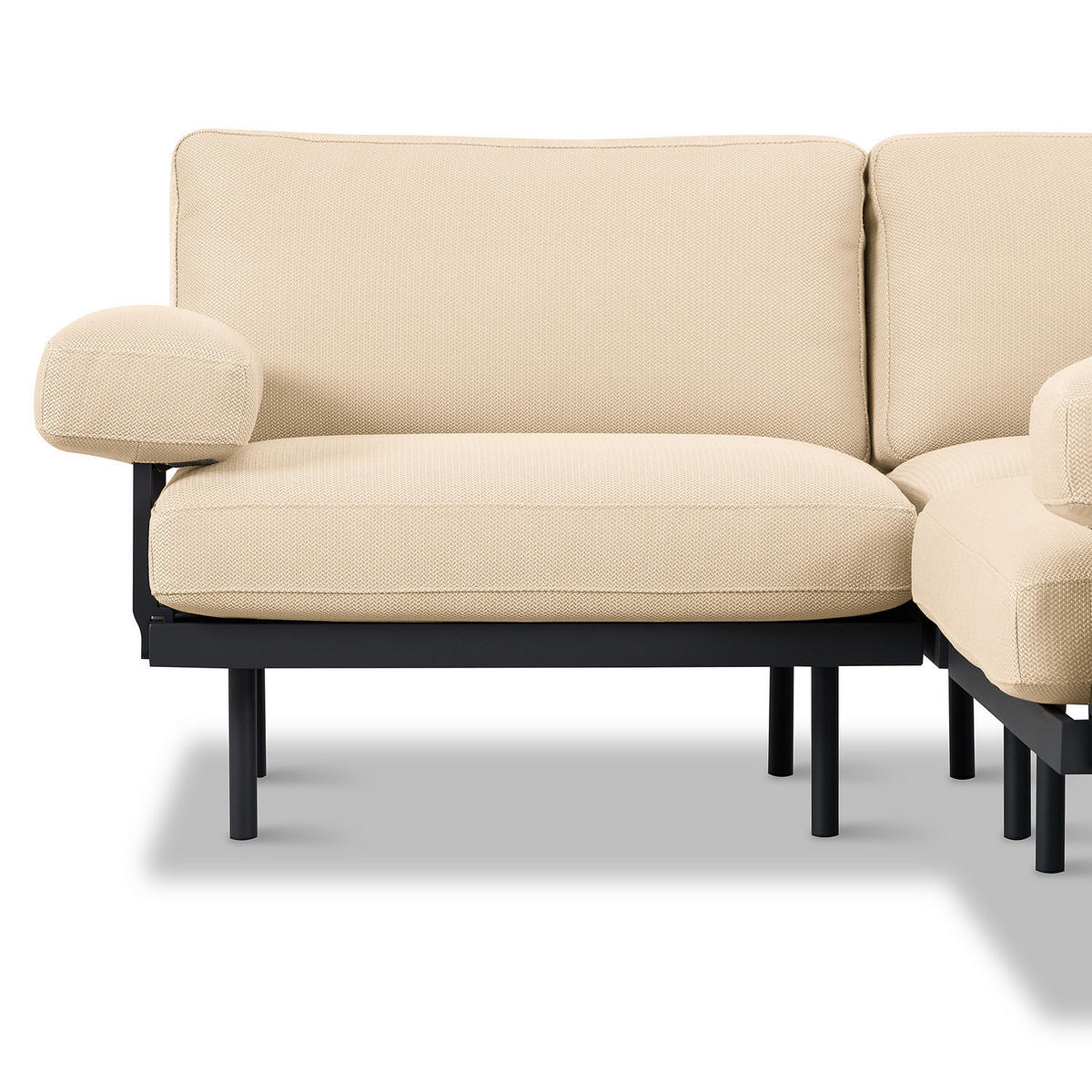 OUTDOOR-ECKSOFA - Beige, Textil/Metall (186/80/186cm) - home24