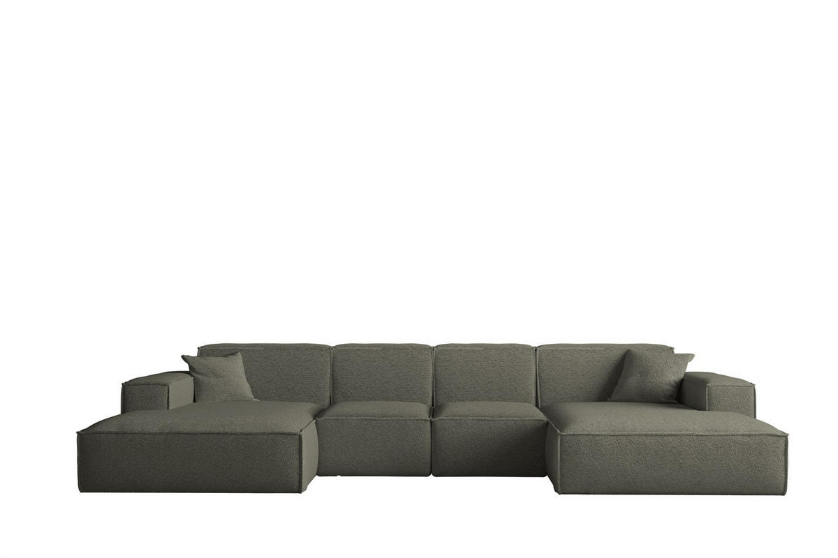 WOHNLANDSCHAFT Celes Premium Xs Bukla - Jadegrün, Holzwerkstoff/Textil (342/73/165cm) - Fun Möbel