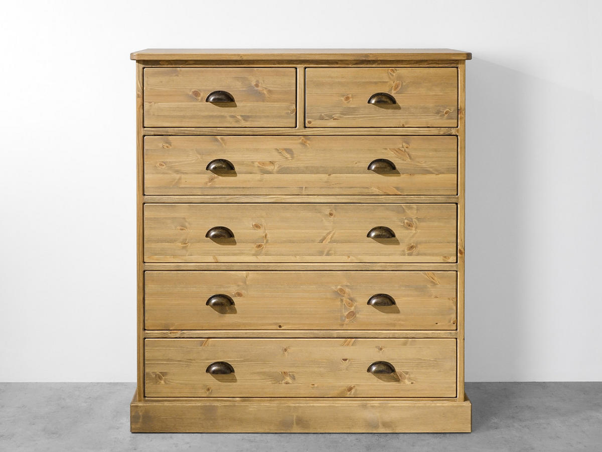 KOMMODE aus Massivholz Dakota 2 - Hellbraun, Holz (112/125/45cm) - Seart