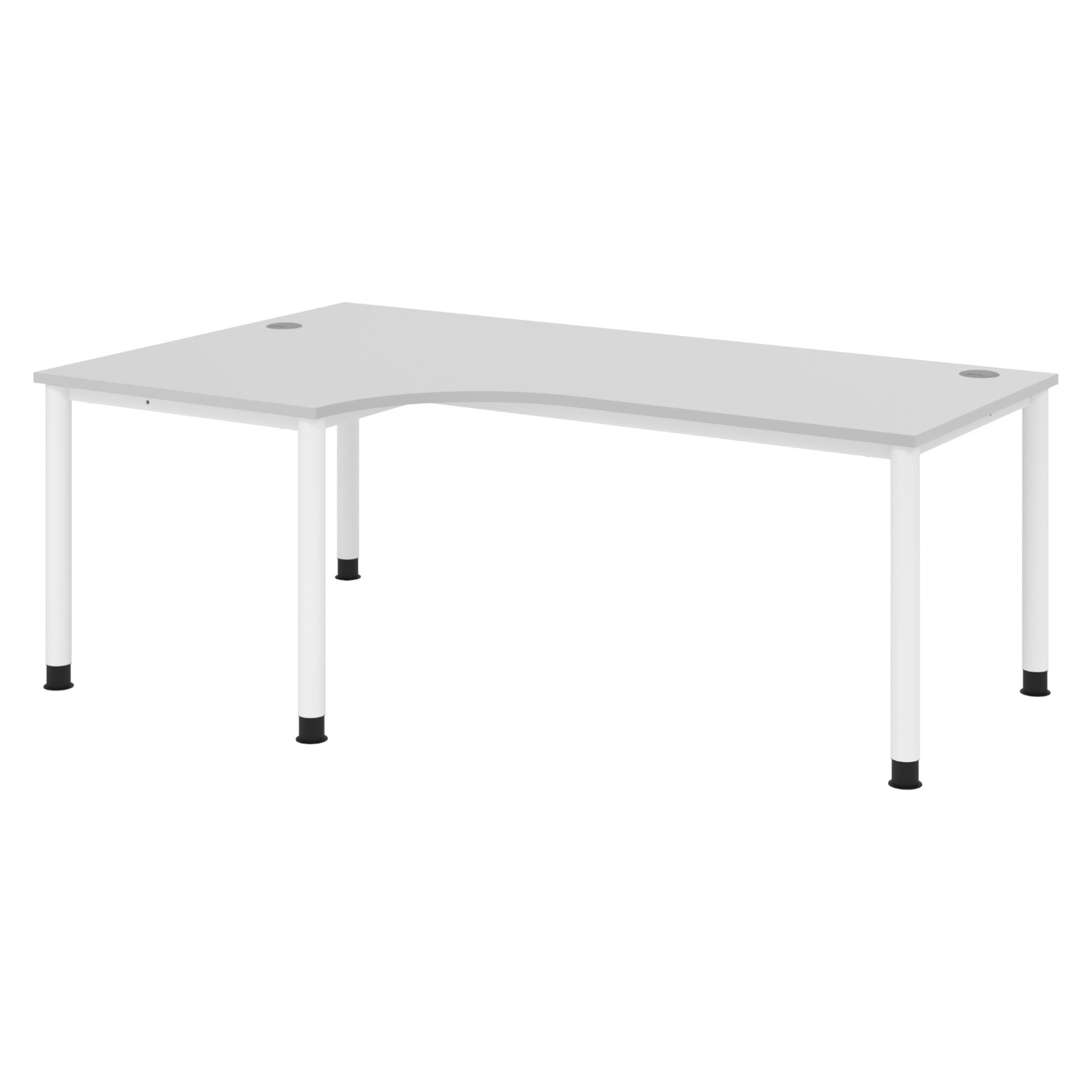 SCHREIBTISCH Serie-H 120/200/74 cm in Grau/Weiß - Weiß/Grau, Holzwerkstoff (120/200/74cm) - bümö