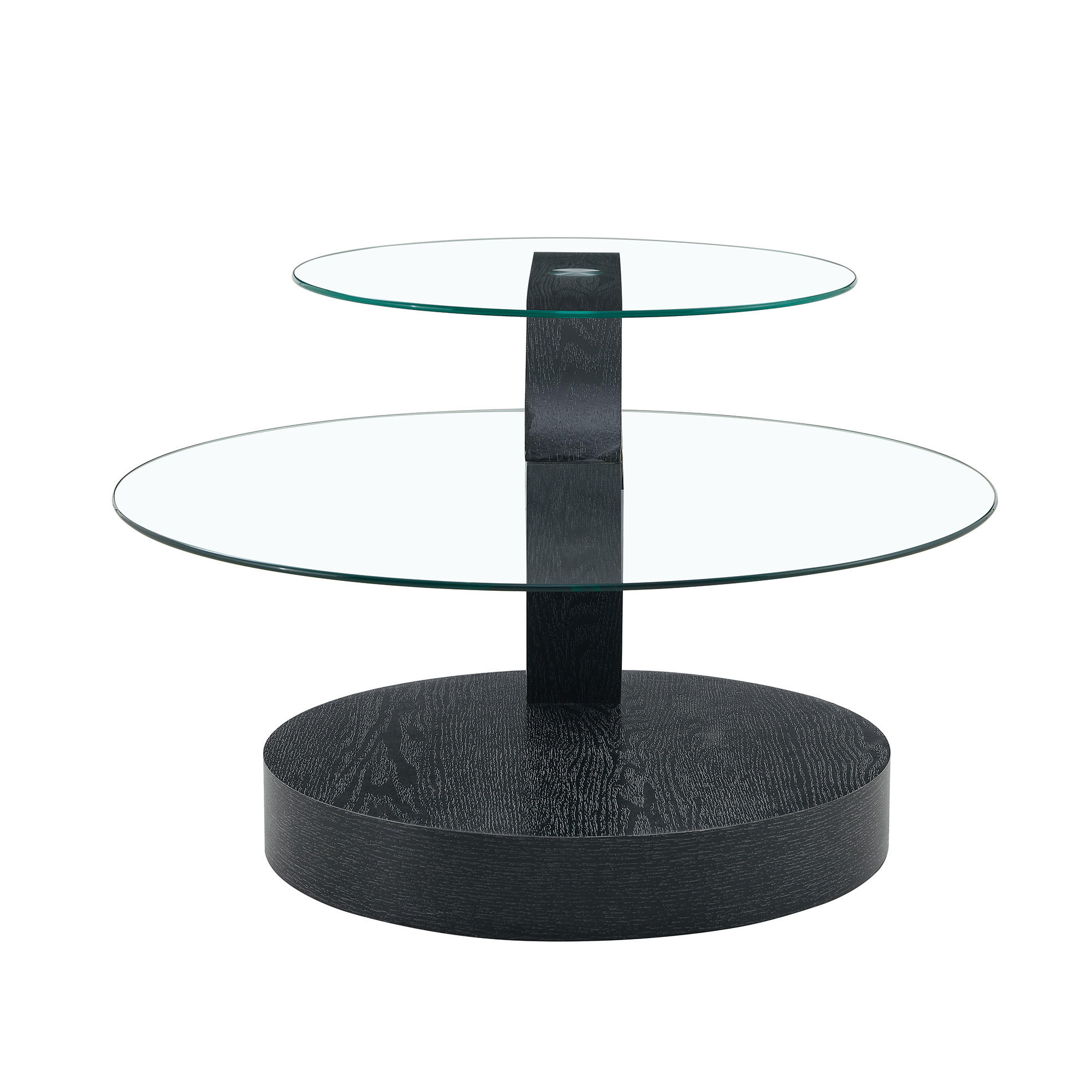 COUCHTISCH Schwarz Transparent 90/90/44 cm - Schwarz, Holzwerkstoff (70/90/44cm) - PANGIVO