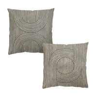 DEKOKISSEN 2er-Set Zederrillen Grau Duo 40/40 cm - Grau, Textil (40/40cm) - Bilderwelten