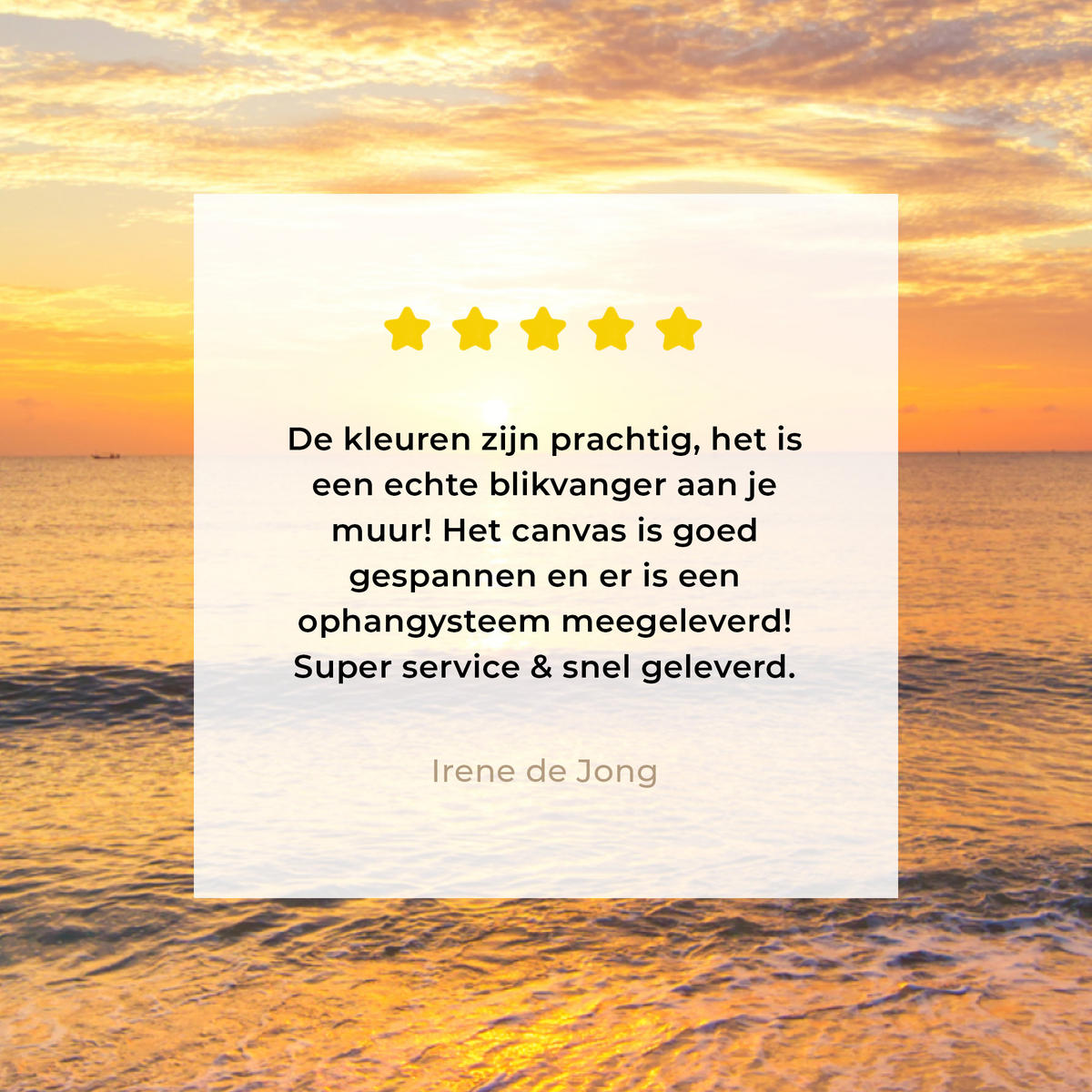 LEINWANDBILD Strand - Sonnenuntergang - Meer Deko Groß 90x90 cm - Gelb, Textil (90/90cm) - MuchoWow