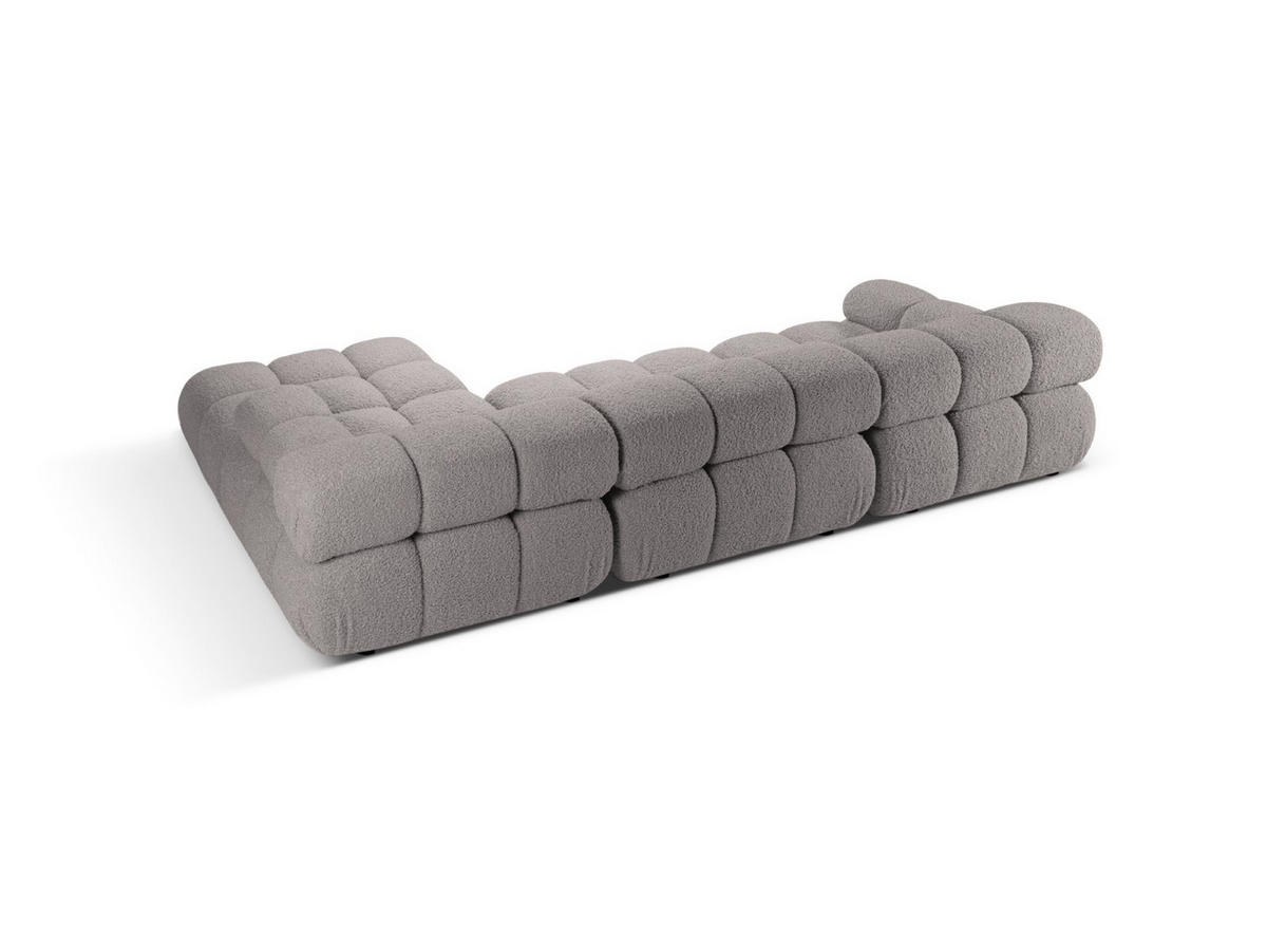 ECKSOFA modular rechts Bellis aus Boucle hellgrau 4 Sitzplätze - Hellgrau, Textil (155/282cm) - Micadoni