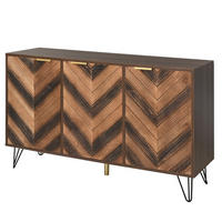 SIDEBOARD 3 Türen, 6 Fächer, Holzfront, für Küche - Kastanienfarben, Holz (120/76/38cm)