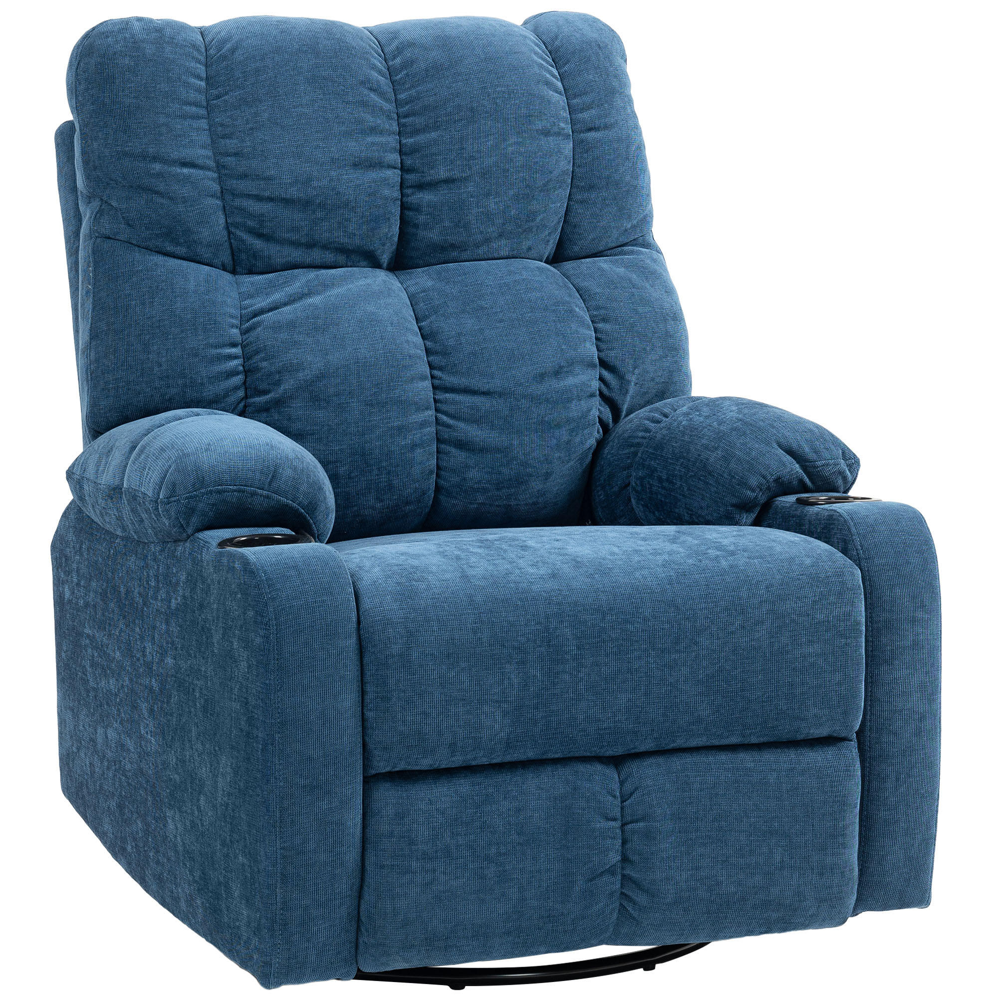 RELAXSESSEL mit Liegefunktion, Dunkelblau - Blau, Textil (88/108/96cm) - HOMCOM