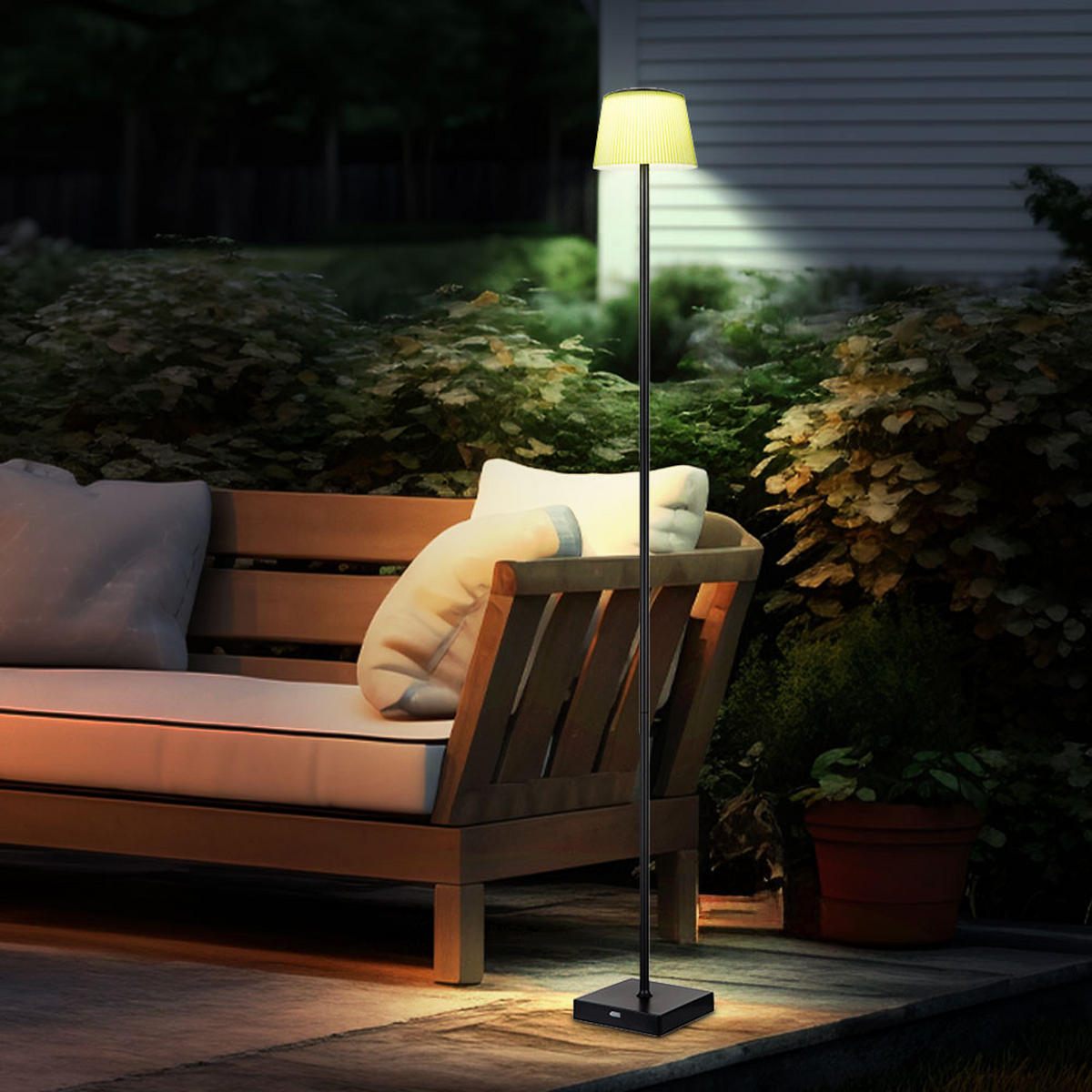 LED STEHLEUCHTE Touchdimmer Schwarz - Schwarz, Metall (14/14/120cm) - Globo Lighting