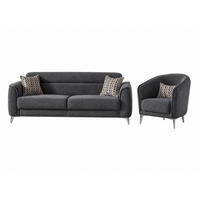 SITZGARNITUR Acapulco, Anthrazit Stellvariante 3+1 - Anthrazit, Holzwerkstoff/Kunststoff (237/87/98cm)