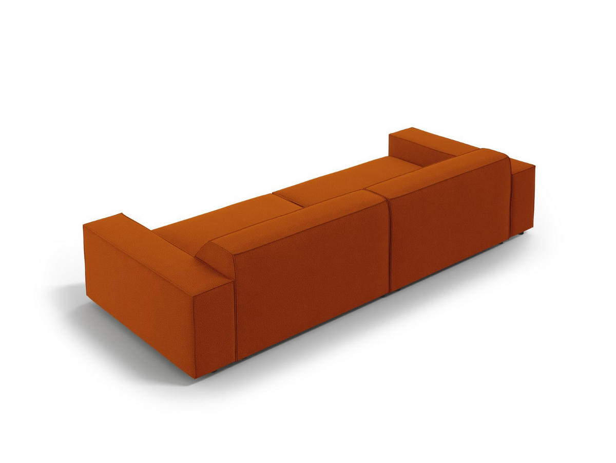 SOFA Jodie aus strukturiertem Stoff terrakotta 3 Sitzplätze - Terra cotta, Textil (102/70/204cm) - Micadoni