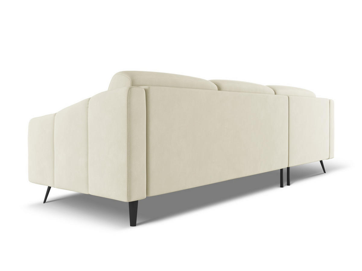 ECKSOFA mit Schlaffunktion Chenille Stoff Schwarz - Anthrazit/Schwarz, Textil/Metall (162/242cm) - Makamii