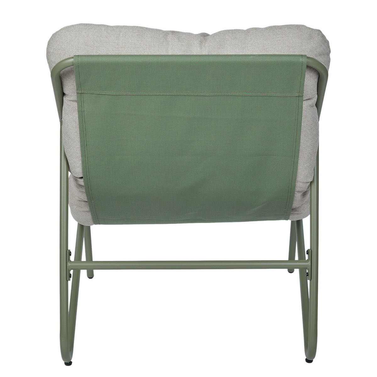 SESSEL Cozy Town mit Kissen - Stahl/PVC/Polyester - Grün - Olivgrün, Kunststoff/Metall (66/85/90cm) - Butlers