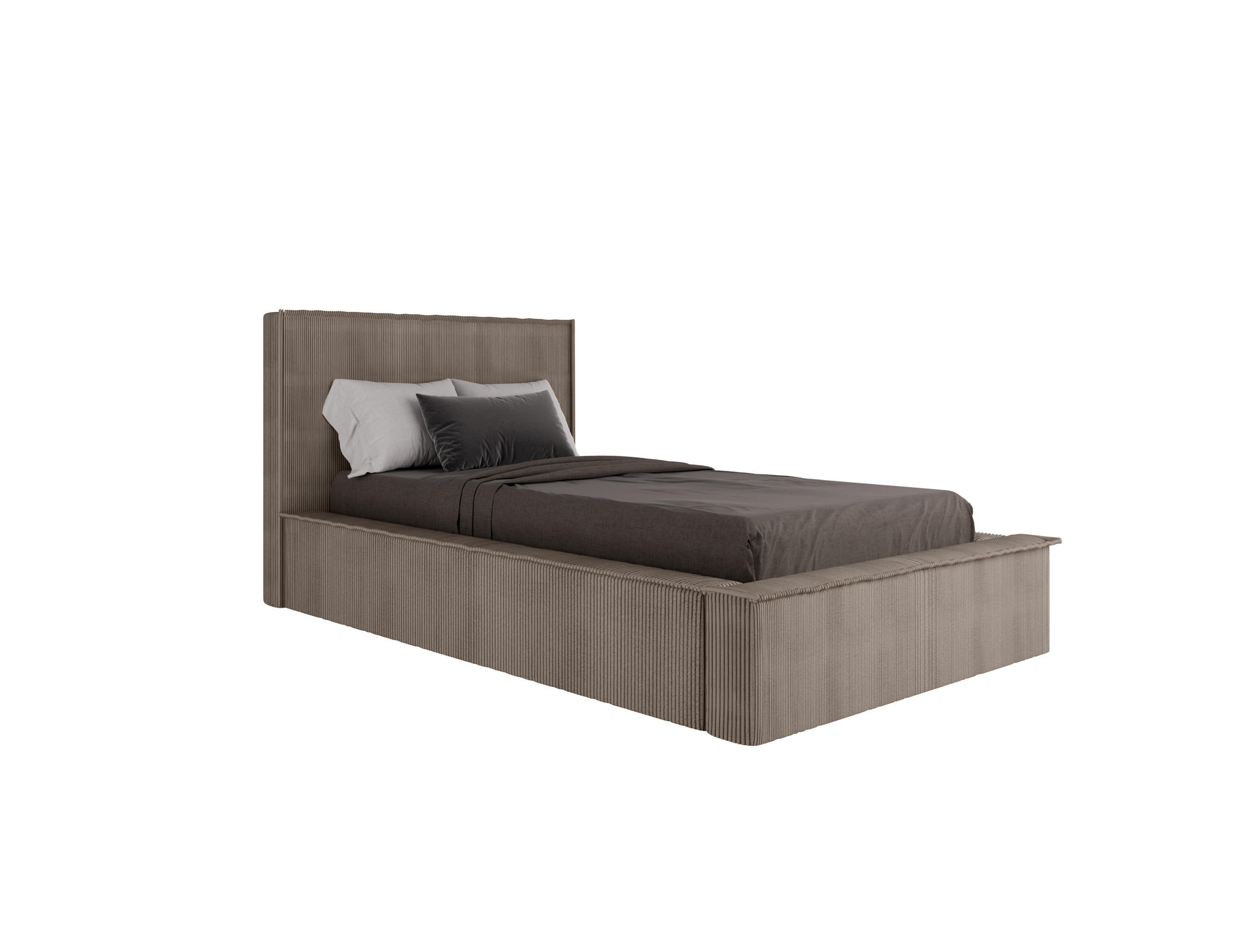 POLSTERBETT SANA 100x200cm Elegantes Polsterbett für modernen Wohnstil , 7-Zonen-Taschenfederkernmatratze mit kokos ARLAN (21 cm), cappuccino - Cappuccino, Holz (100/200cm) - Panda Möbel