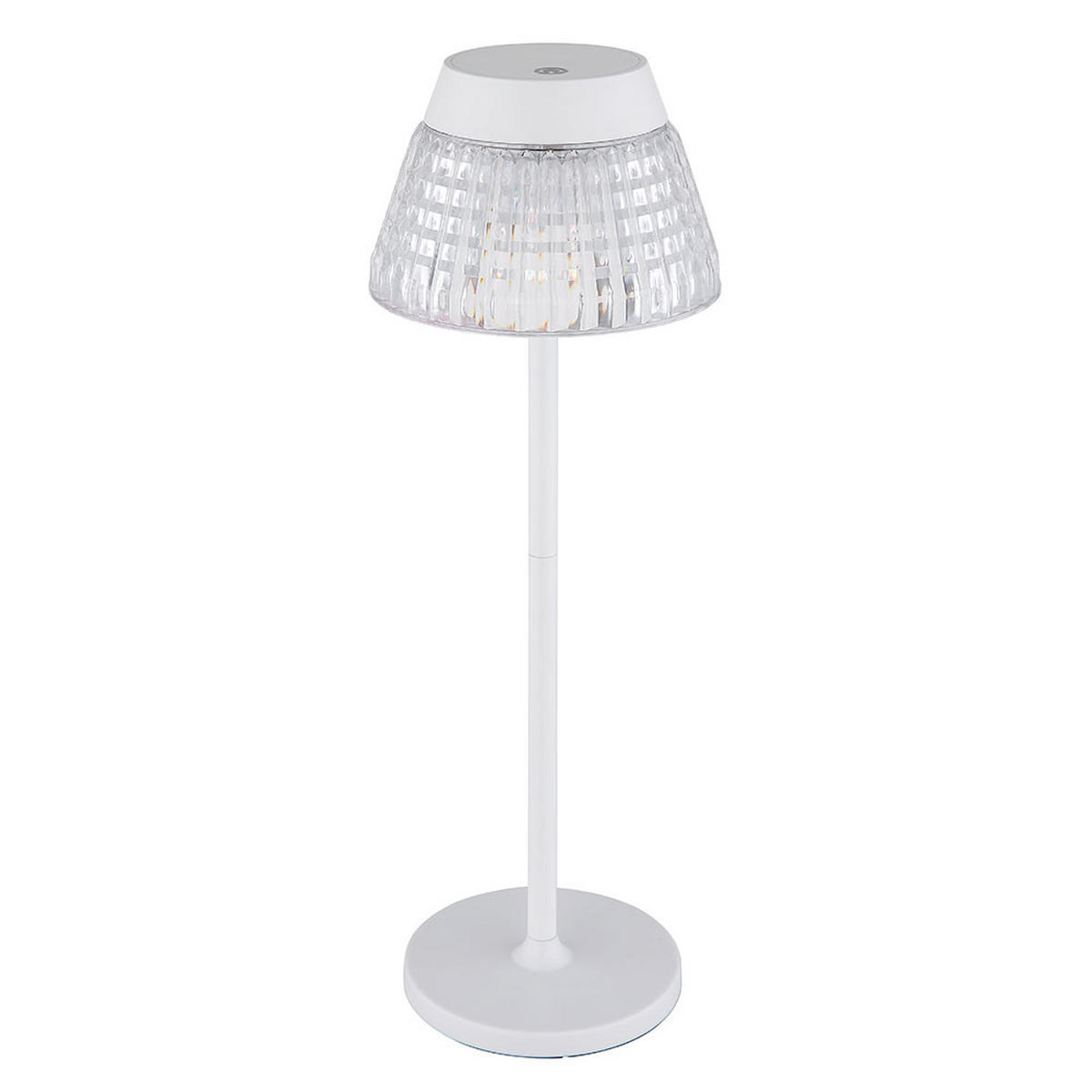 LED TISCHLEUCHTE Lora Weiß Acrylkristalle - Weiß, Metall (13.5/13.5/38cm) - Globo Lighting