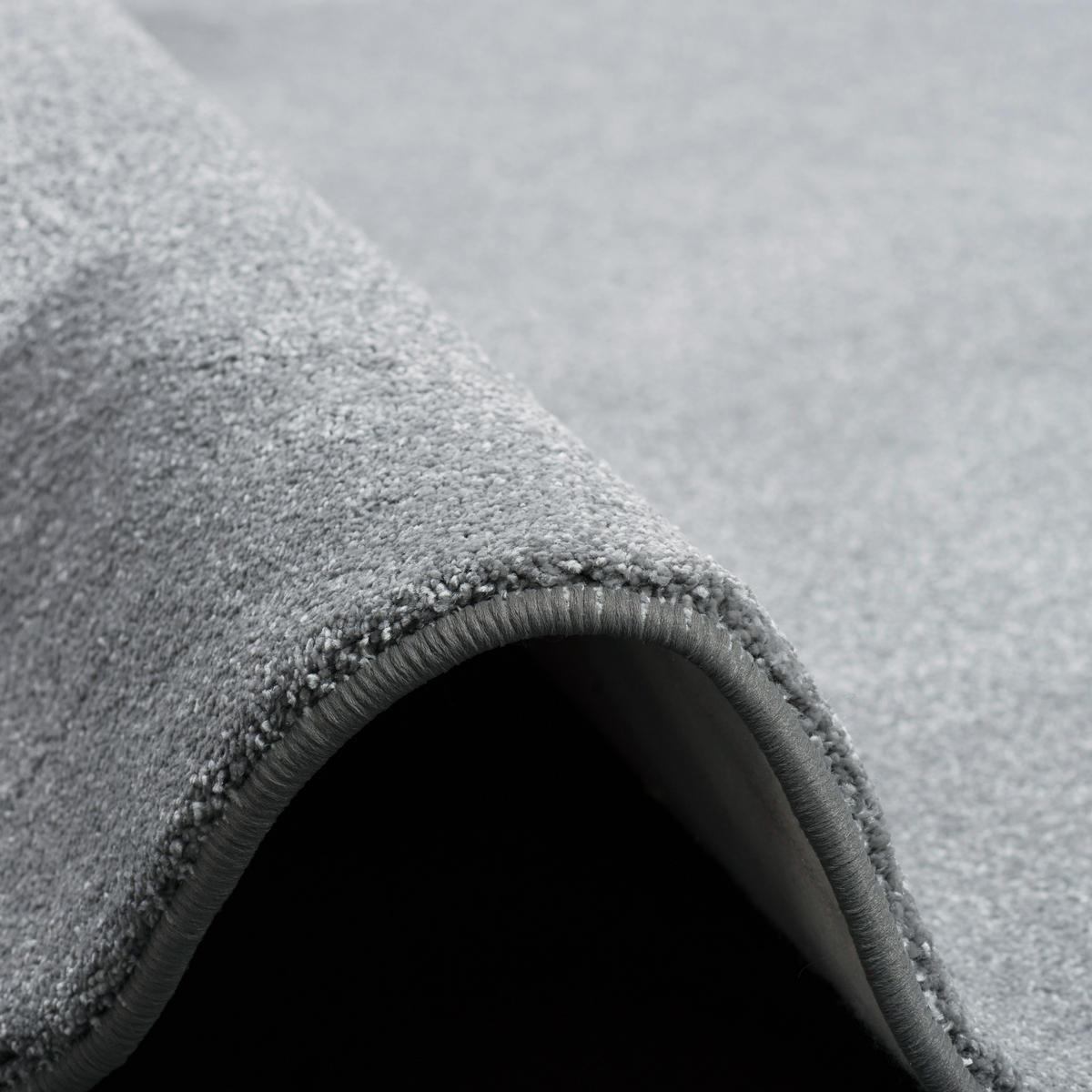 HOCHFLOR LUXUS VELOURS TEPPICH TOUCH RUND - Grau, Textil (100/100cm) - Snapstyle