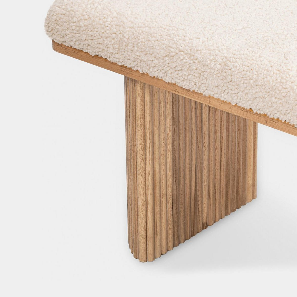 BANK Bruna Weiß 100 cm x 45 cm - Weiß, Textil (100/45/35cm) - Klast Home