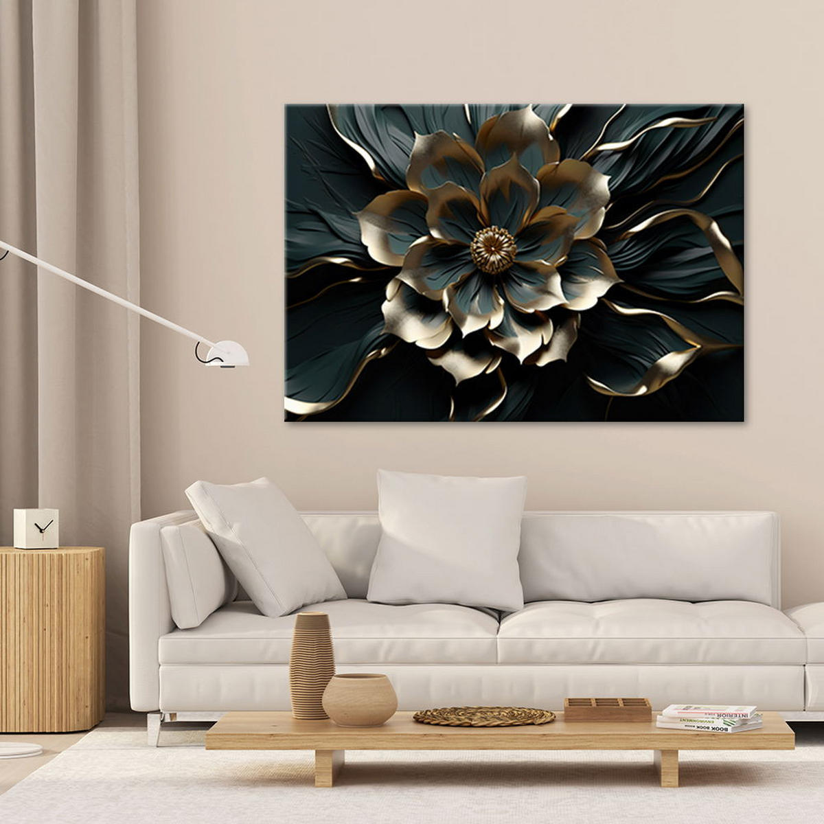 KUNSTDRUCK Schwarz 90/60 cm - Schwarz, Textil (90/60cm) - KUNSTLOFT
