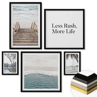 WANDBILDER 5er-Set - 50x50 cm & 20x30 cm & 40x60 cm Schwarzer Rahmen - Tropenurlaub - Schwarz, Kunststoff (40/60cm) - ArtPrintCave