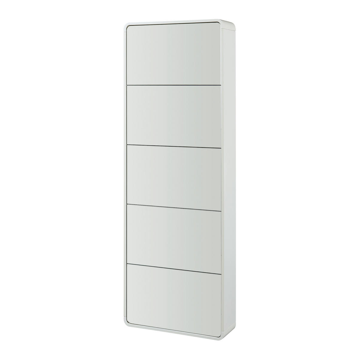 SCHUHKIPPER Aure - Weiß, Glas/Holz (63/180/19.5cm) - [en.casa]