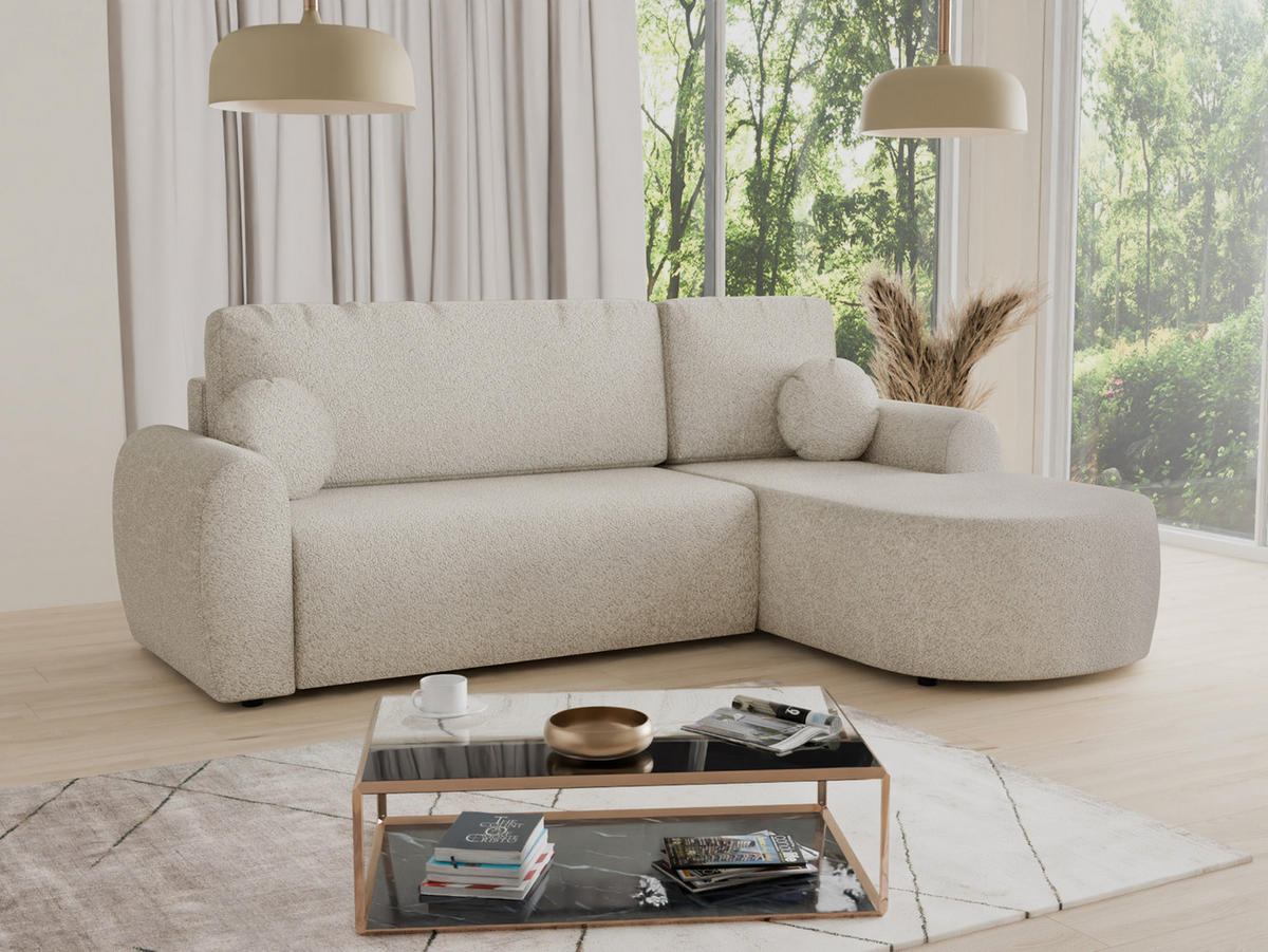 ECKSOFA Jazz, Seite: Rechts - Beige, Holz/Textil (240/160cm) - Sofnet
