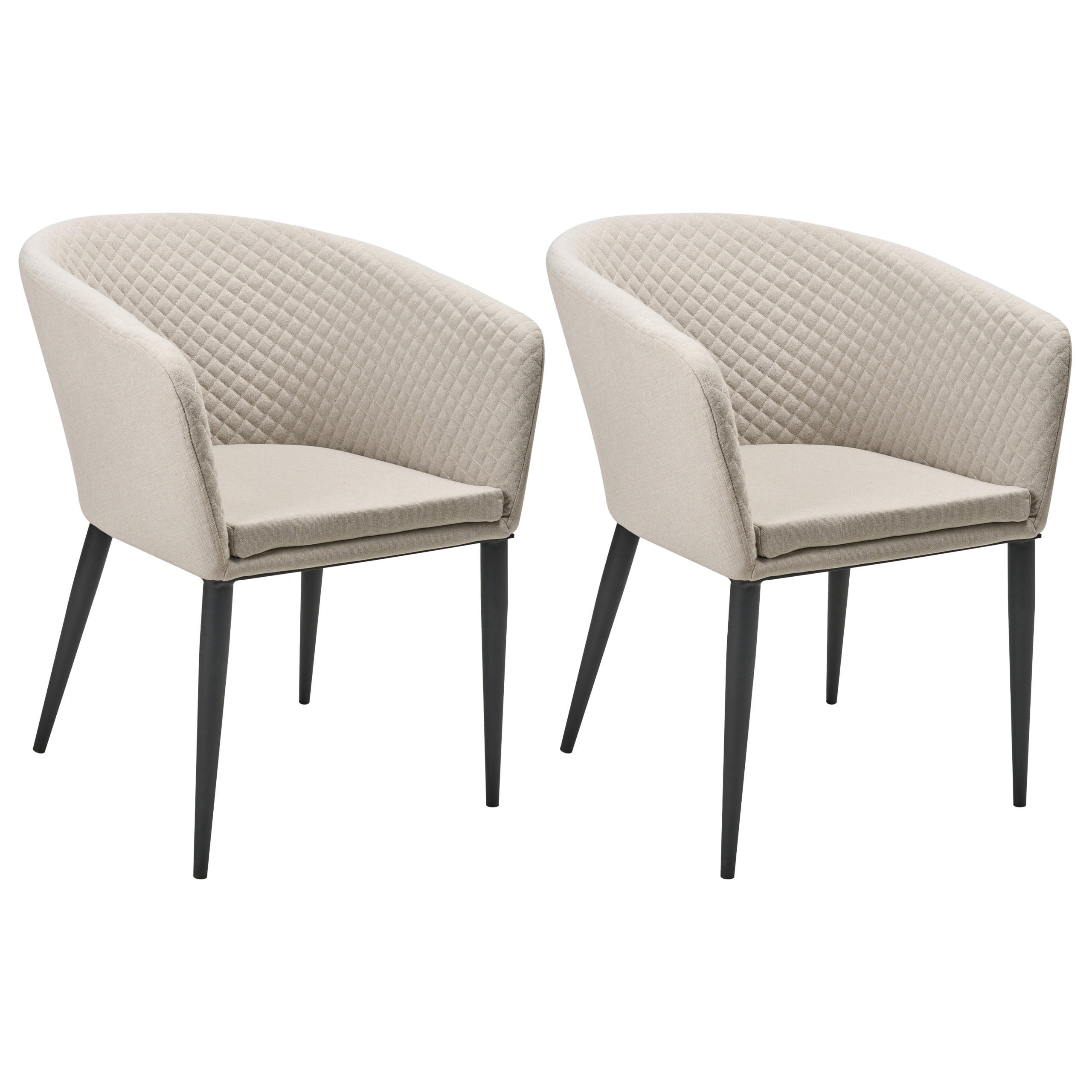 GARTENSTUHL 2er-Set Beige Curgos - Beige/Schwarz, Textil (47/80/52cm) - Beliani