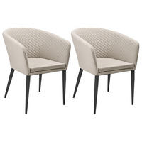 GARTENSTUHL 2er-Set Beige Curgos - Beige/Schwarz, Textil (47/80/52cm) - Beliani