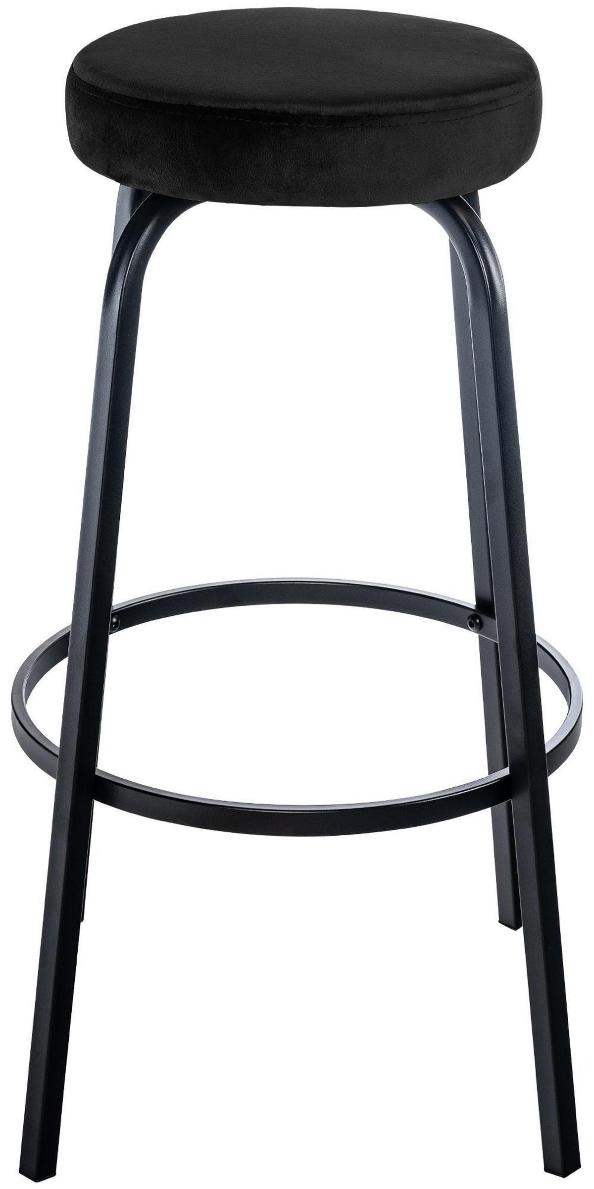 BARHOCKER Samt Schwarz - Schwarz, Textil/Metall (54/77/54cm) - CLP