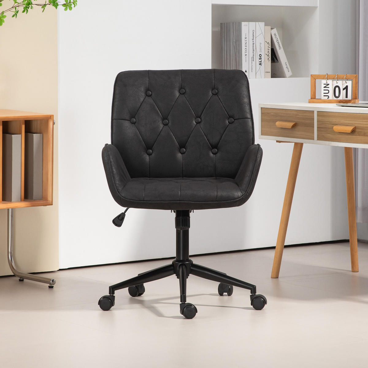 BÜROSTUHL GABRIEL Schwarz - Schwarz, Textil/Metall (59/99/65cm) - SVITA