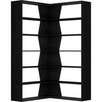ECKREGAL 190 cm schwarz 6 Ebenen - Schwarz, Holzwerkstoff (90/190.5/90cm)