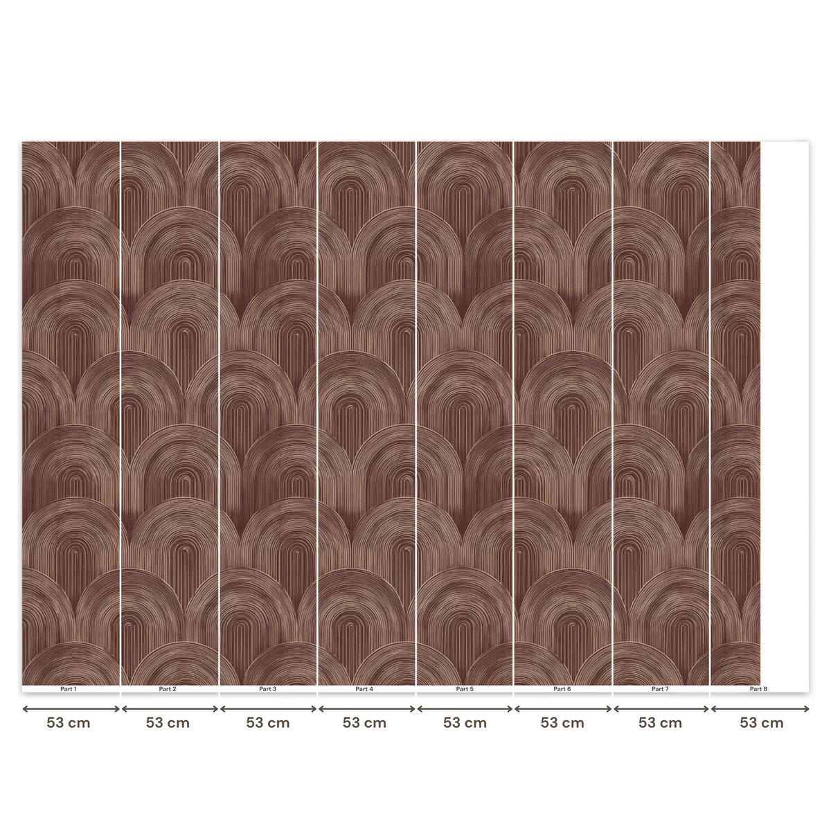 TAPETE - Rhythmic - Aufschlag - Braun - 400x300 cm - Dunkelbraun, Papier (400/300cm) - OnlyWow